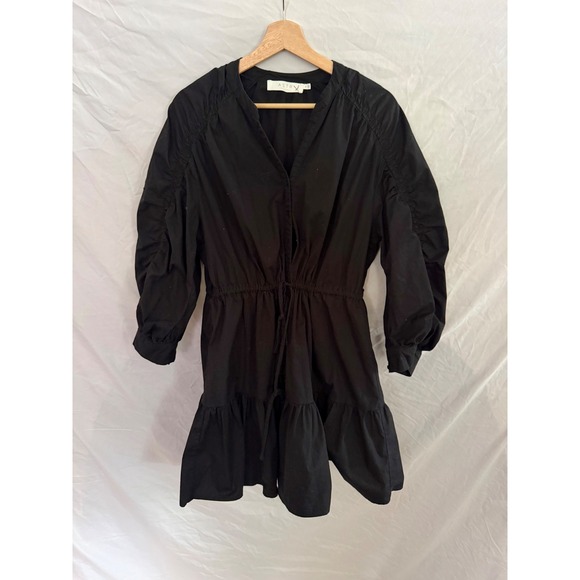 ASTR The Label Dresses & Skirts - ASTR The Label Mini Dress Womens Black Long Puff Sleeve Tiered Ruffle Medium